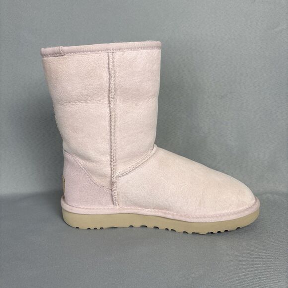 Women’s UGG Boots Sz 7 Pink Seashell Classic Short Suede Boho 1016223 Sold Out! - Picture 8 of 14